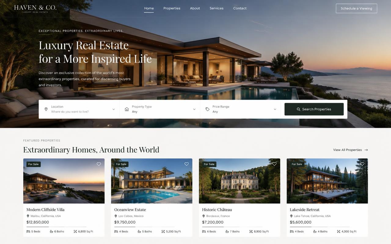Haven & Co. website example
